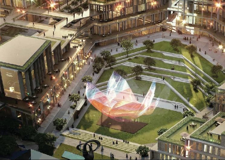 Aerial view of the One North central plaza